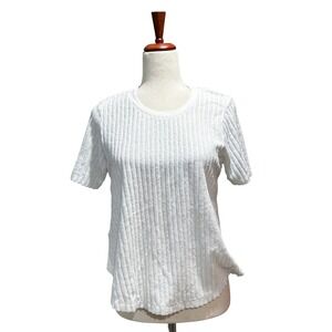 Sol‎ Angeles Top Size Small Ribbed Terry Cloth Short Sleeve Beachy Tee Shirt